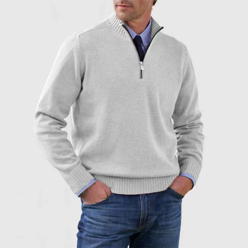 W&W Mode | Herrenpullover Mit Halbem Reißverschluss