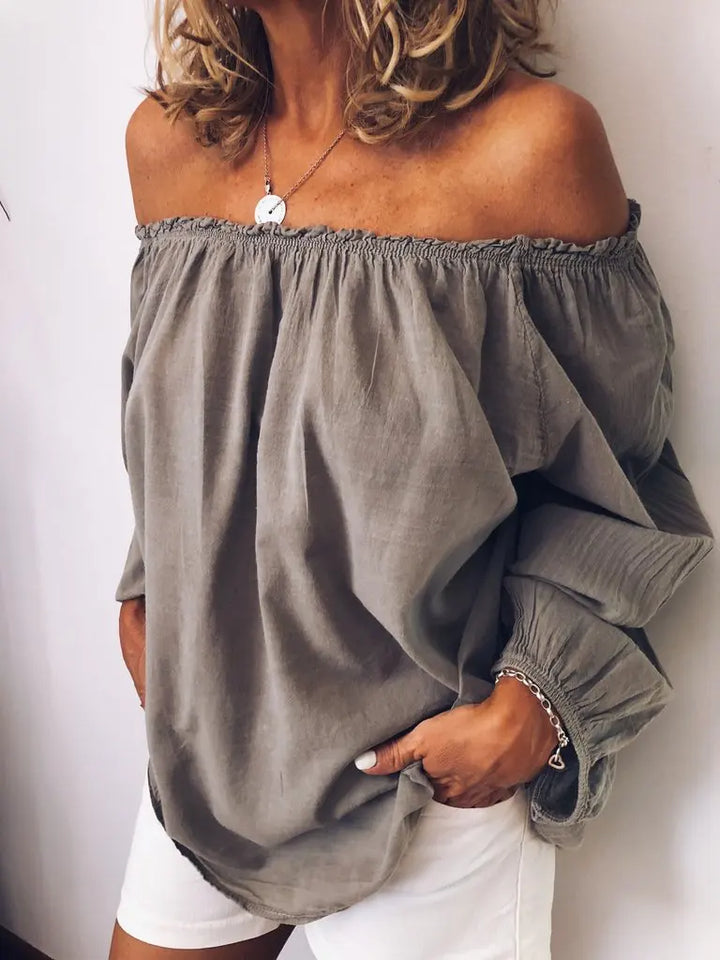 W&W Mode | Off Shoulder Bluse Mit Eleganten Ballonärmeln