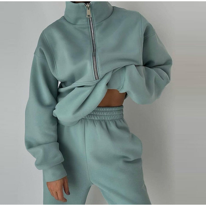 W&W Mode | teiliges sportliches Set - trendige Damen Sweatjacke mit Jogginghose