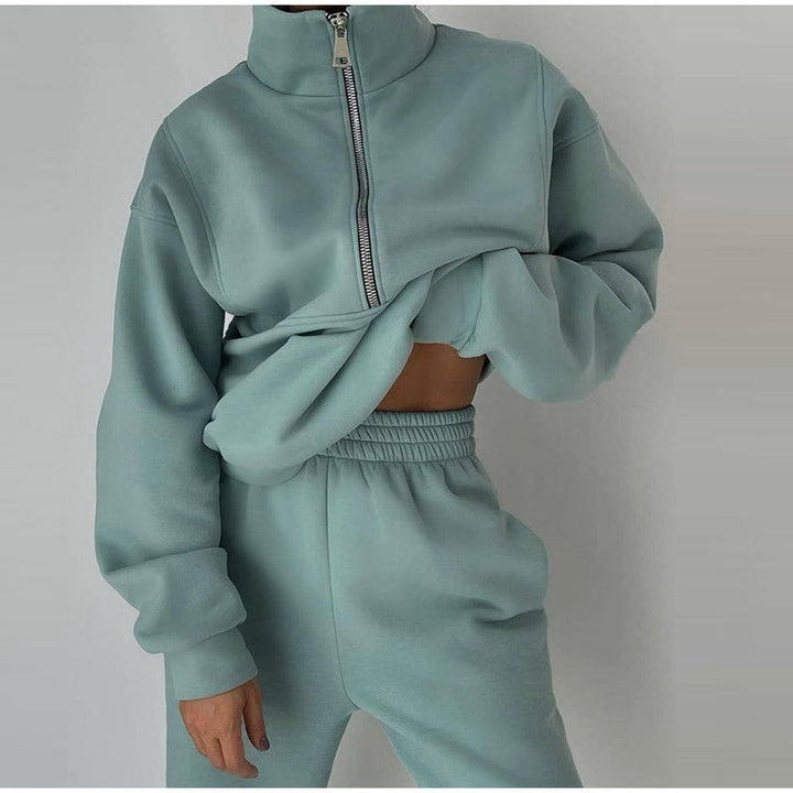 W&W Mode | teiliges sportliches Set - trendige Damen Sweatjacke mit Jogginghose
