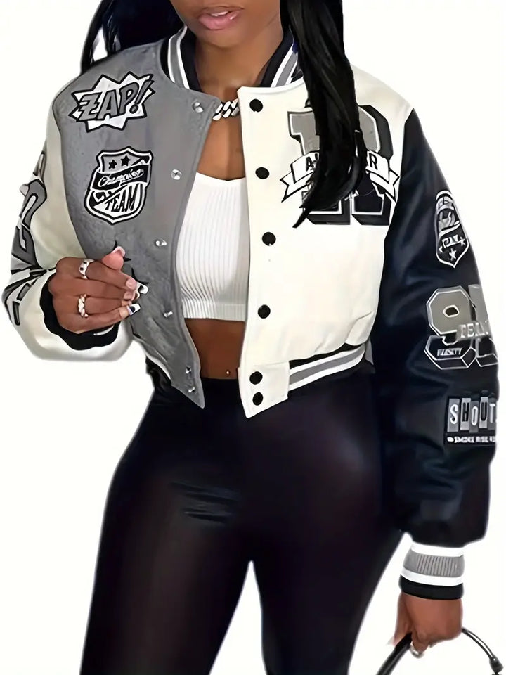 W&W Mode | Damen Varsity-Jacke mit Briefdruck