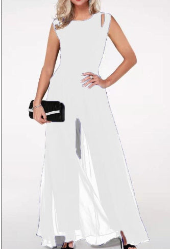 W&W Mode | Einfarbiger Damen Jumpsuit Aus Milchseide