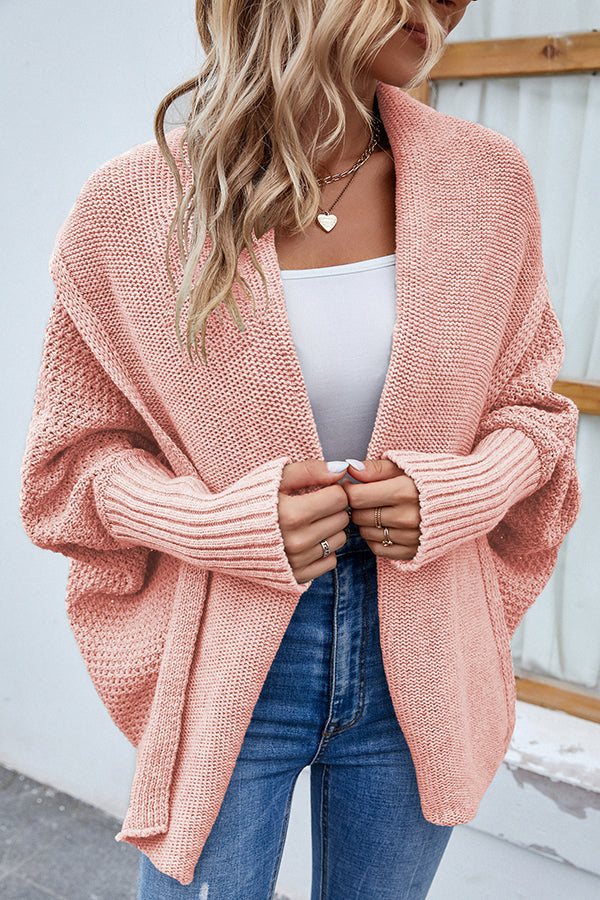 W&W Mode | Eleganter Herbst Strickcardigan mit Dolmanärmeln für Frauen