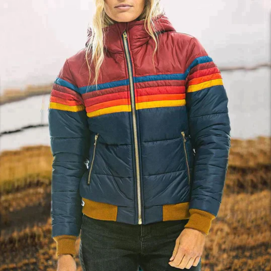 W&W Mode - Damen Freizeit Kapuzen Druckmantel