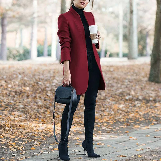 Mode Wolljacke mit festem Kragen