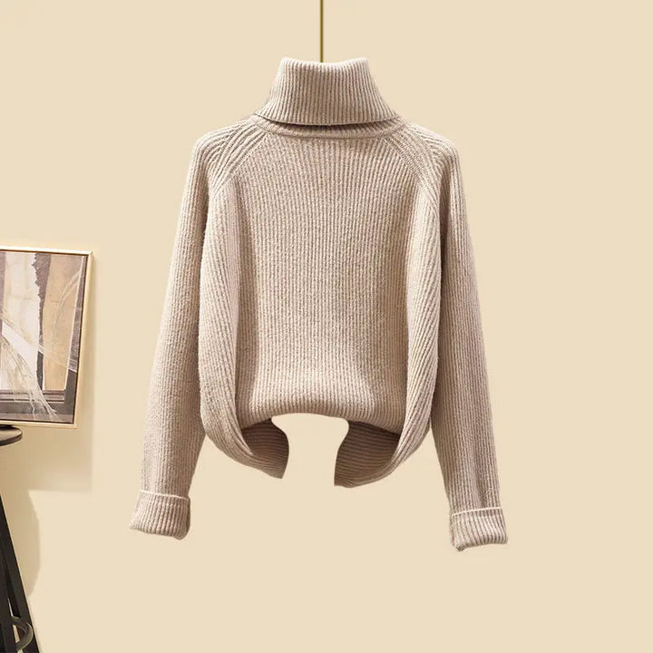 W&W Mode | Elegantes 3-teiliges Rollkragenpullover-Set für Damen