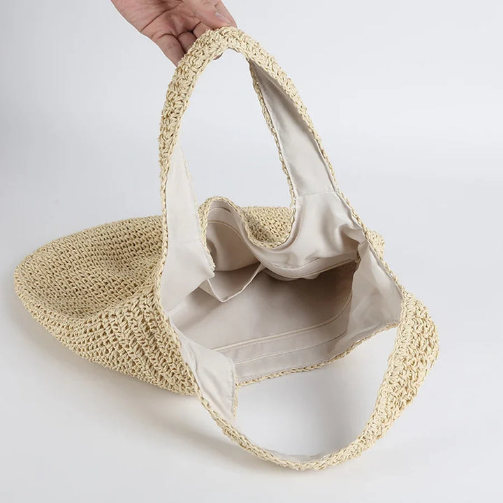 Marlene™ - Elegante Stroh-Strandtasche