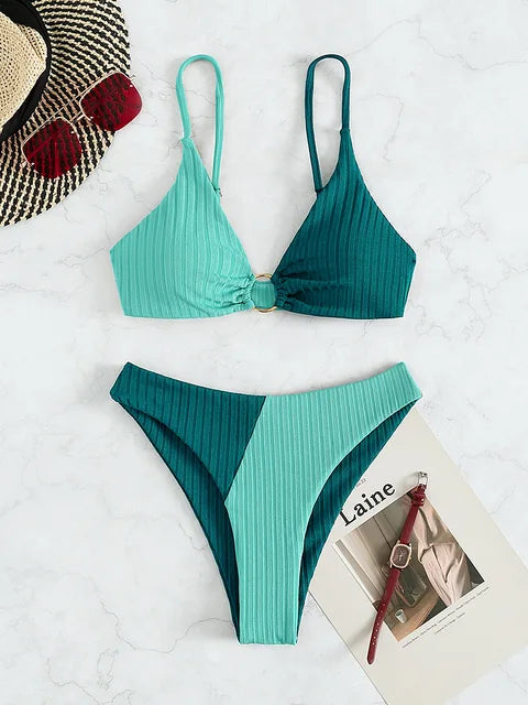 W&W Mode – Push-up-Bikini-Set mit hoher Taille für Damen