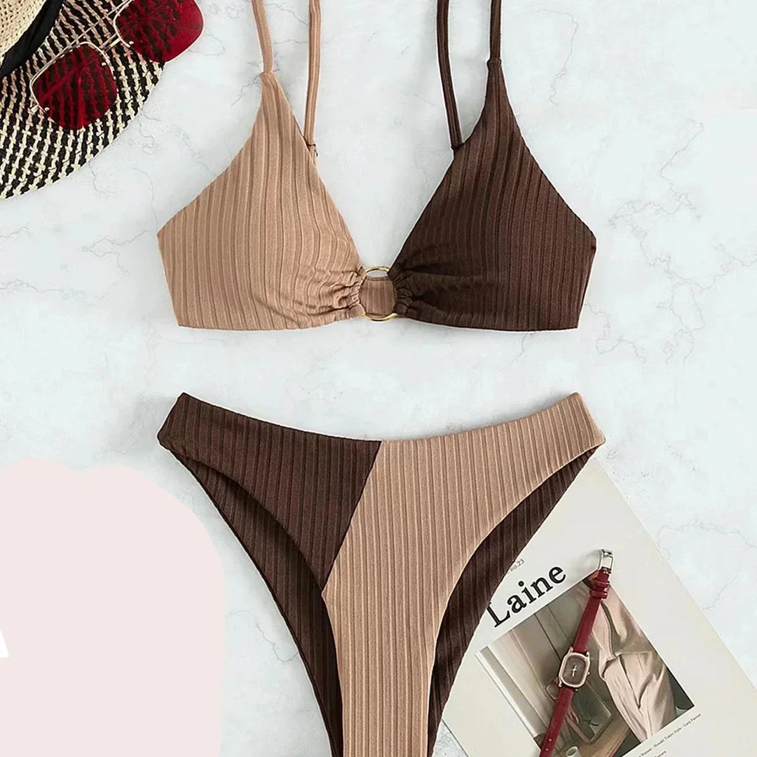 W&W Mode – Push-up-Bikini-Set mit hoher Taille für Damen