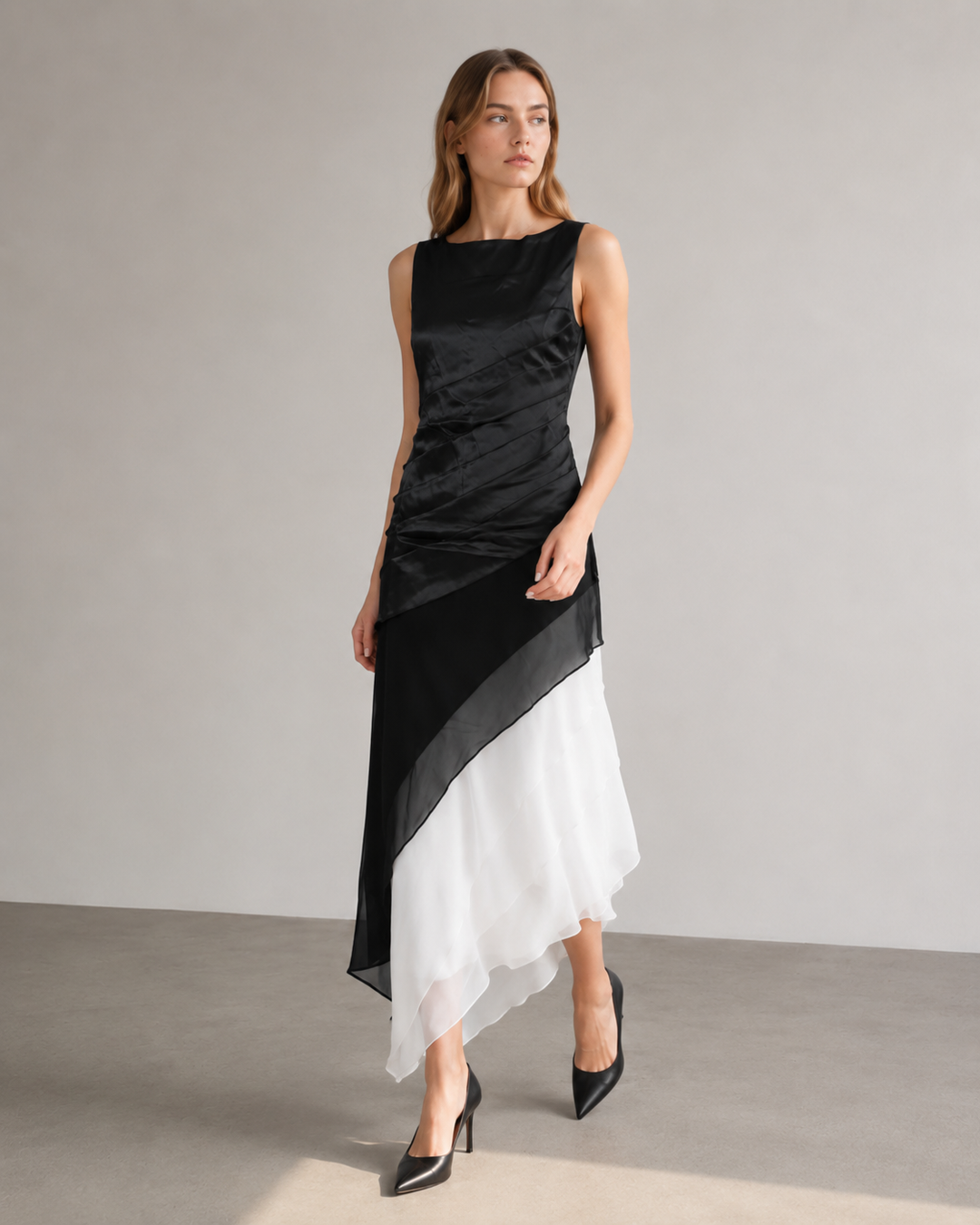 W&W Mode – Elegantes mehrlagiges Ombre-Kleid