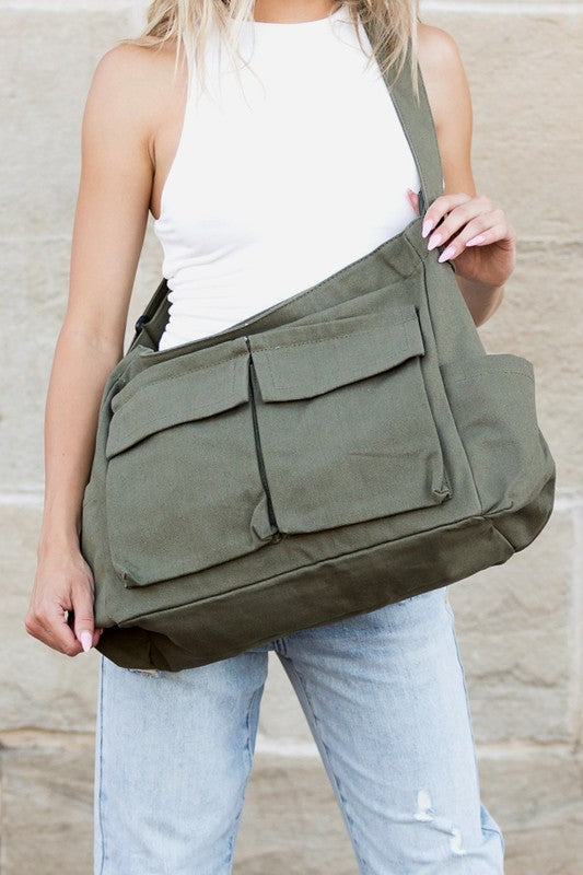 W&W Mode | Nova Übergröße Canvas Messenger Bag