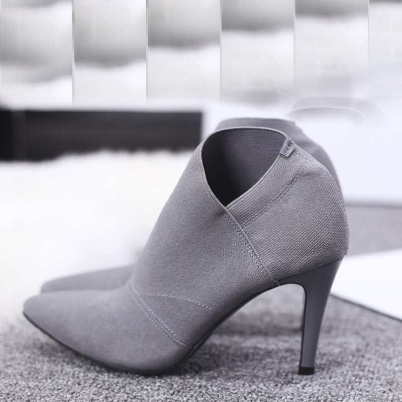 W&W Mode | Damenschuhe für Jugendliche Höhe 8,5 cm Absatz Material Stiefel