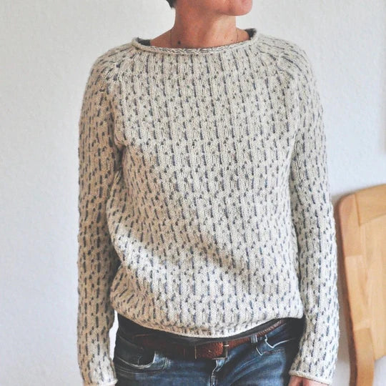 W&W Mode | Smart Grauer Pullover Mit Rundhalsausschnitt