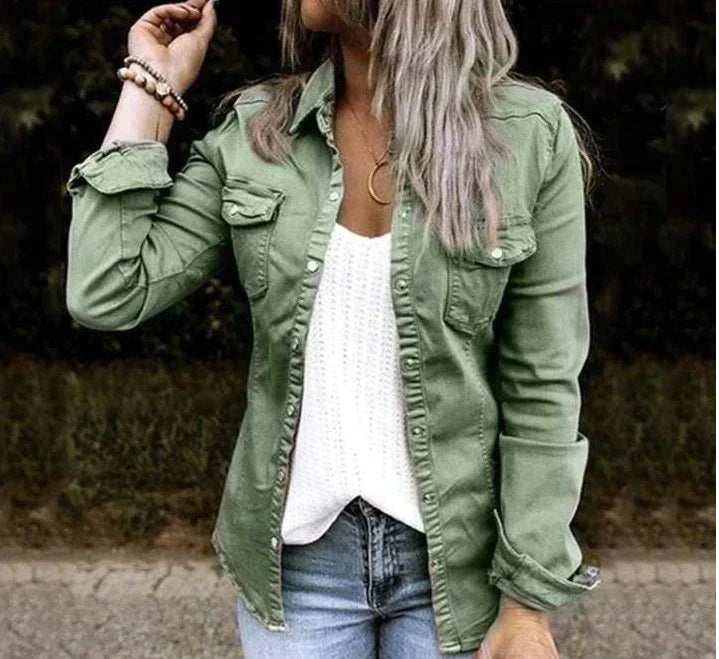 Halblange Damenjacke im eleganten Stil