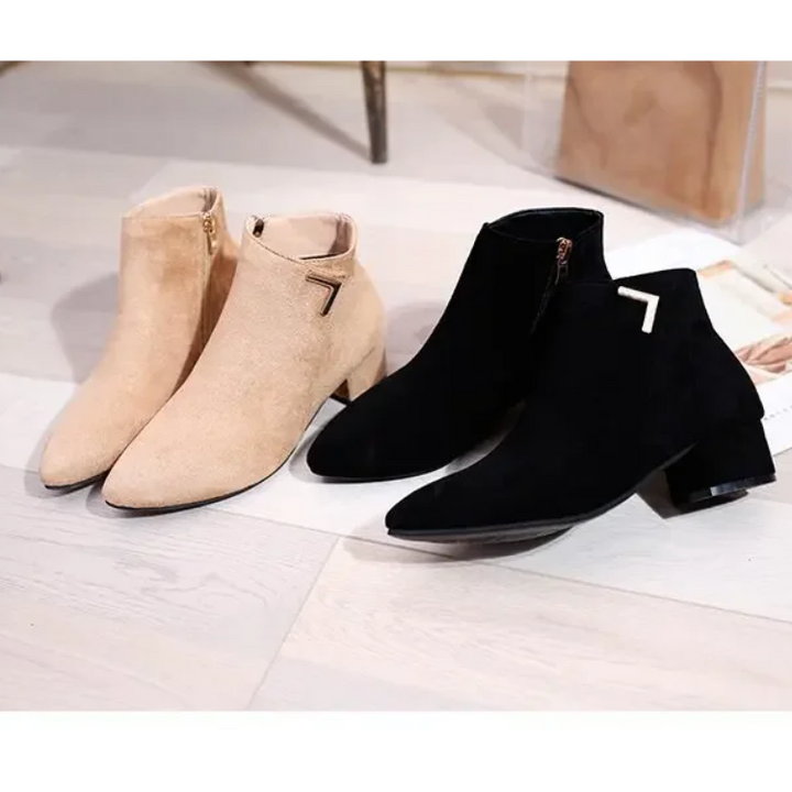 W&W Mode | Stiefeletten Mit Spitzem Schuh Und Seitenreißverschluss Damen Stiefeletten