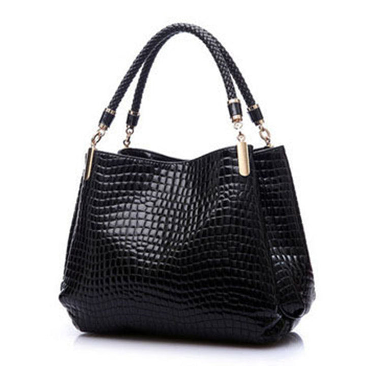 Damen-Schultertasche mit Krokodilprägung