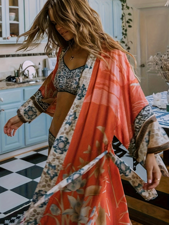W&W Mode | Bedruckter, Vom Kimono Inspirierter, Stylischer Strandüberwurf