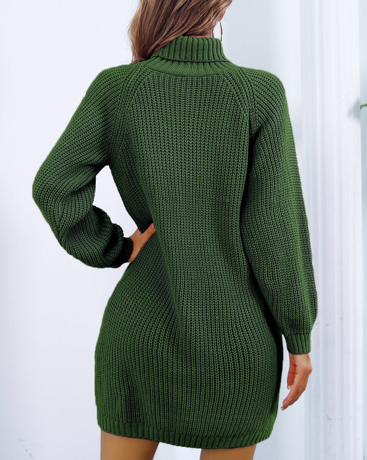 W&W Mode | Schicke Herbst Strickkleid mit Kragen und Knopfverschluss für Frauen