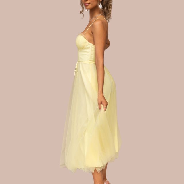 W&W Mode | Spaghetti-Träger-Tüll-Midikleid