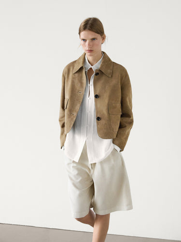 W&W Mode | Wildleder Cropped Jacke