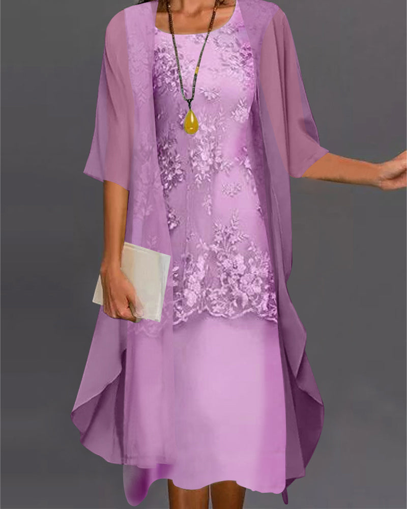 W&W Mode | Zweiteiliges Chiffon Kleid