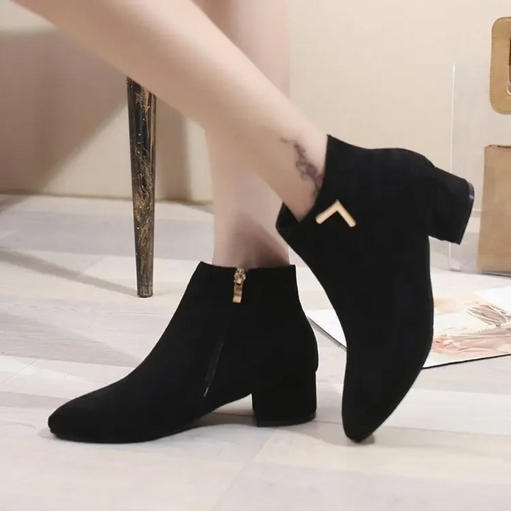 W&W Mode | Stiefeletten Mit Spitzem Schuh Und Seitenreißverschluss Damen Stiefeletten