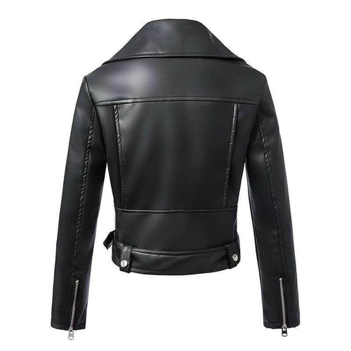 W&W Mode | Damen Kunstleder Bikerjacke mit Gürtel