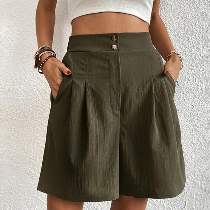 Damen-Shorts aus Baumwoll-Polyester-Mischgewebe mit elastischem Bund