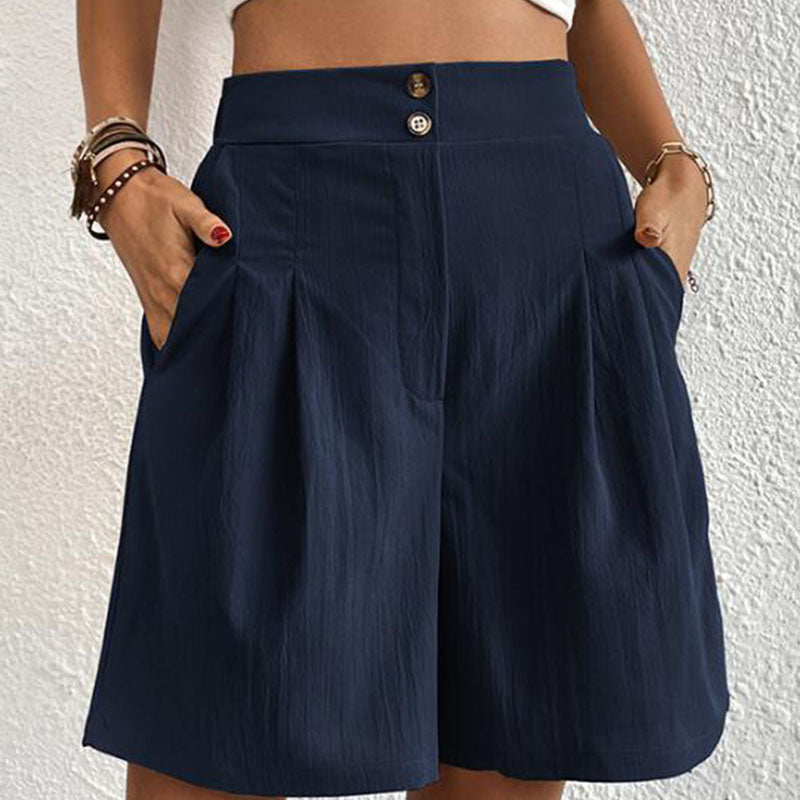 Damen-Shorts aus Baumwoll-Polyester-Mischgewebe mit elastischem Bund