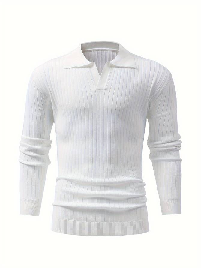 W&W Mode - Lässiger Herrenpullover mit V-Ausschnitt