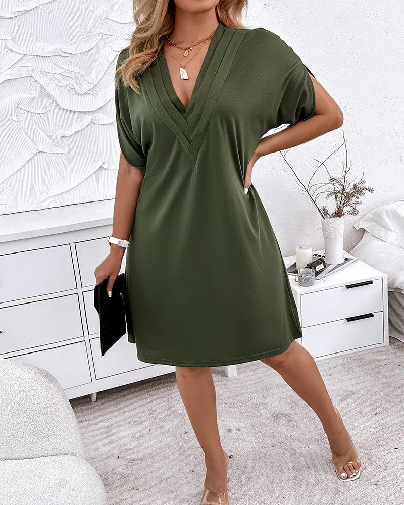W&W Mode | Damen V-Ausschnitt-Kleid