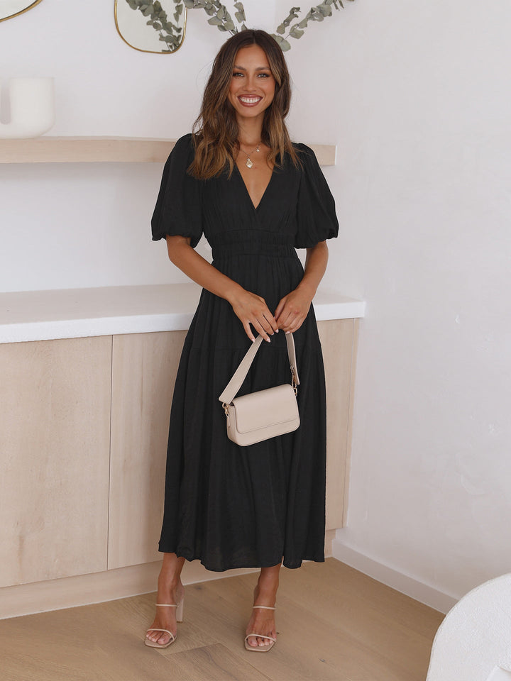 W&W Mode | Kleid mit Puffärmeln Für Frauen