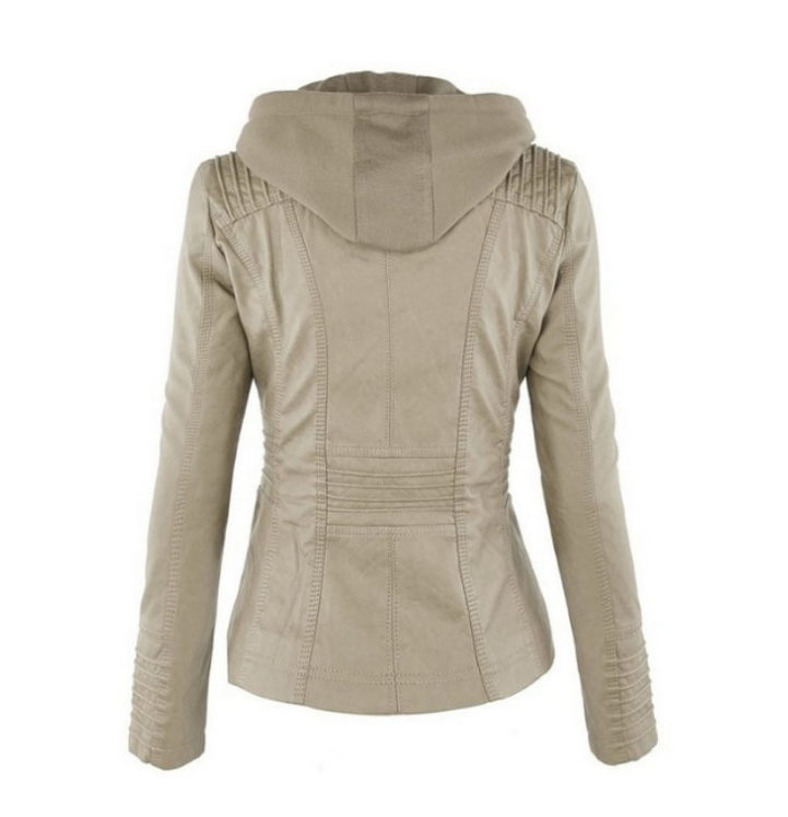 W&W Mode Solide Lederjacke mit Revers