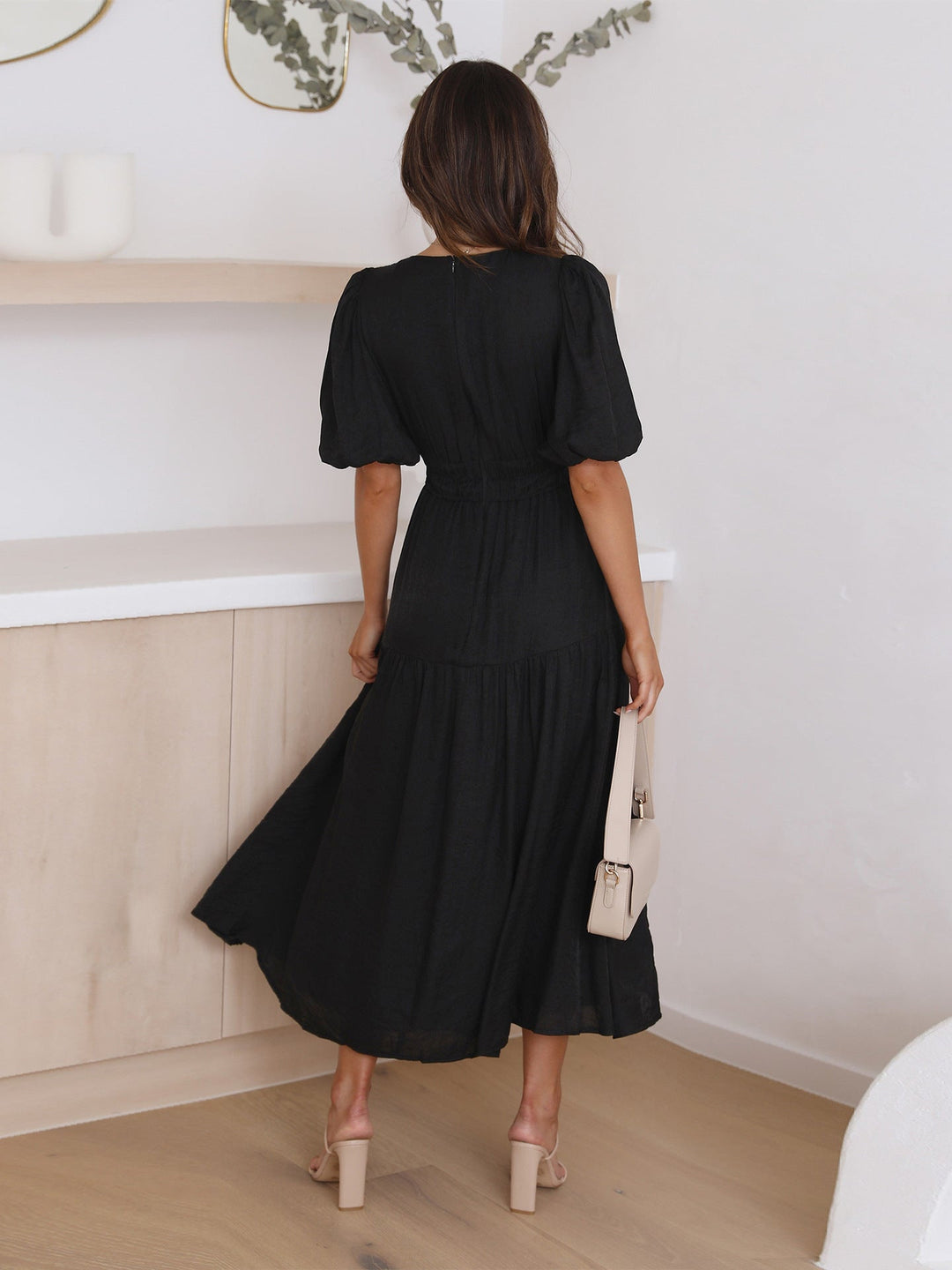 W&W Mode | Kleid mit Puffärmeln Für Frauen