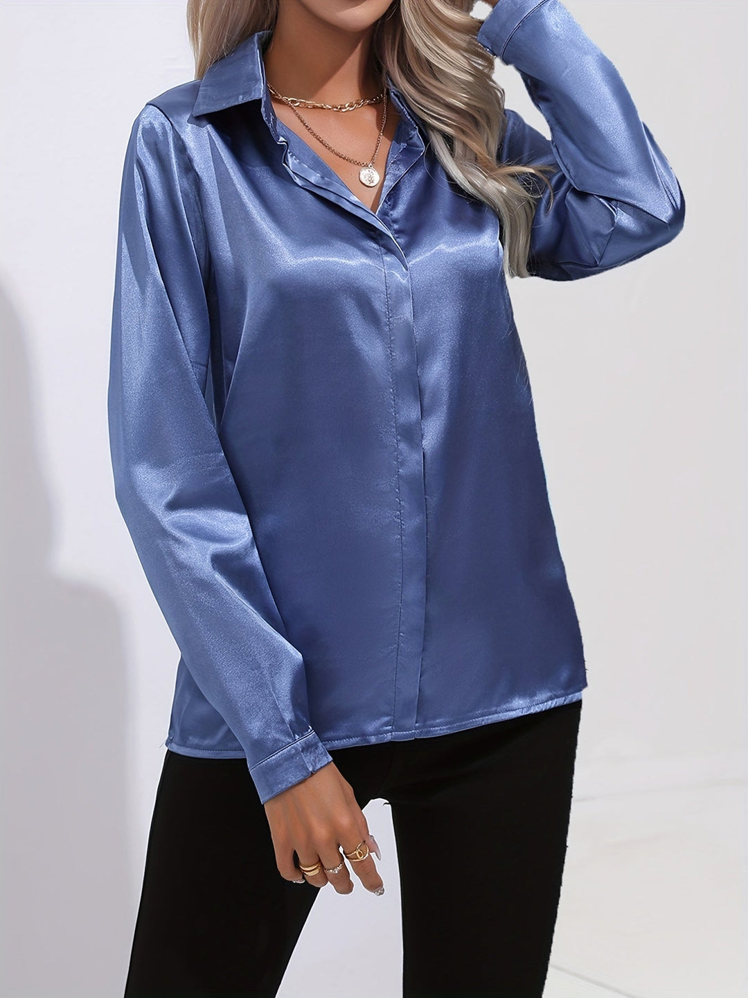 W&W Mode | Schicke Herbst Elegante Satin Bluse für Frauen