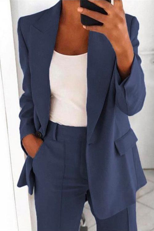 W&W Mode | Rosiedress Ein-Knopf Einfarbiger Büro Blazer Jacke
