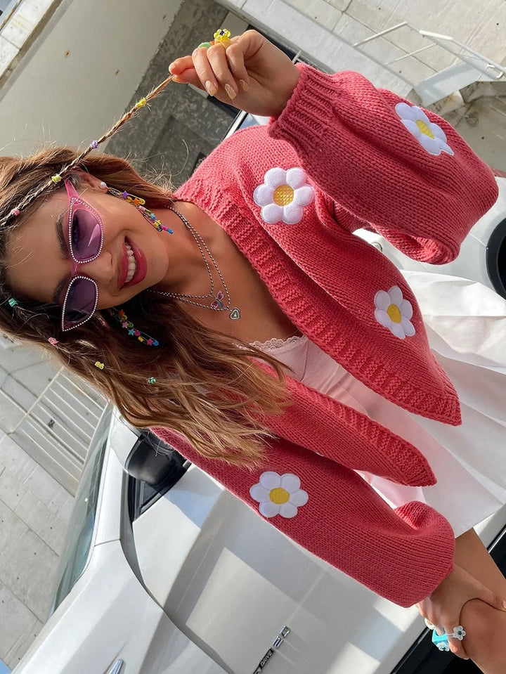 W&W Mode | Geblümter Strick-Cardigan für Damen