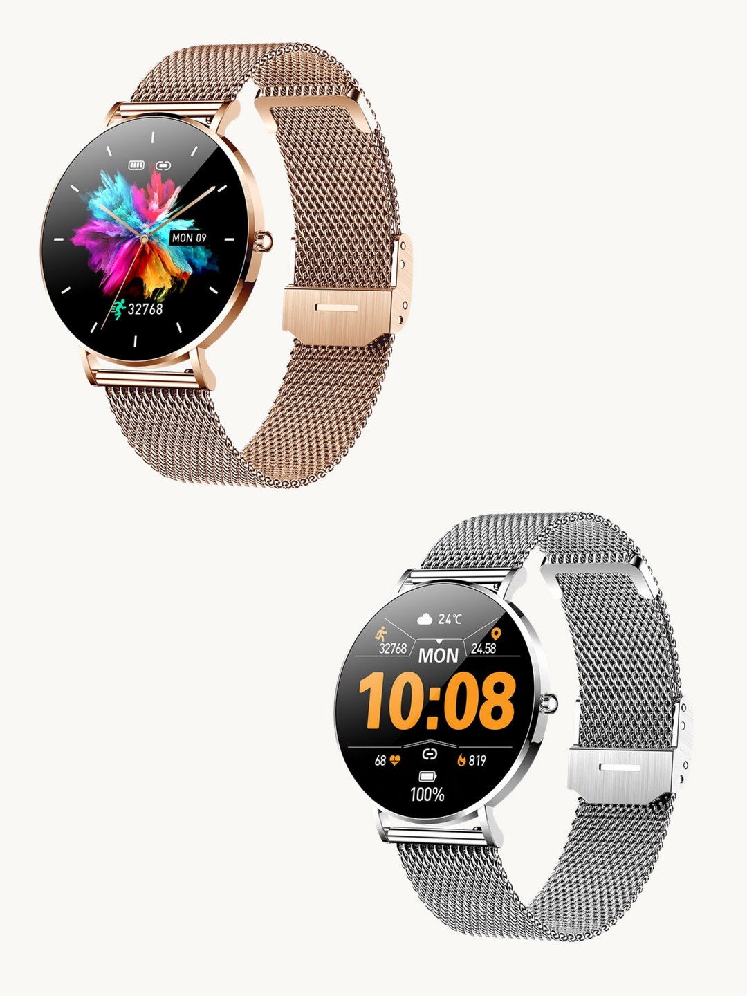 W&W Mode | Ultra Dünne Elegante Damen Smartwatch