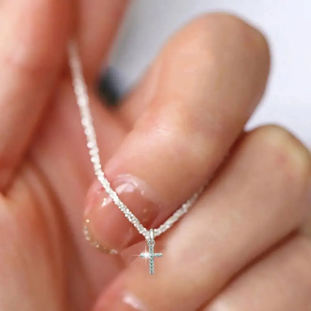 W&W Mode | Sterling Silber Kreuz Zirkonia Halskette Für Damen