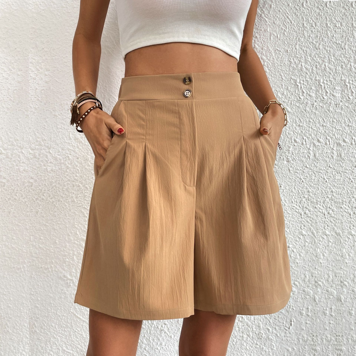 Damen-Shorts aus Baumwoll-Polyester-Mischgewebe mit elastischem Bund
