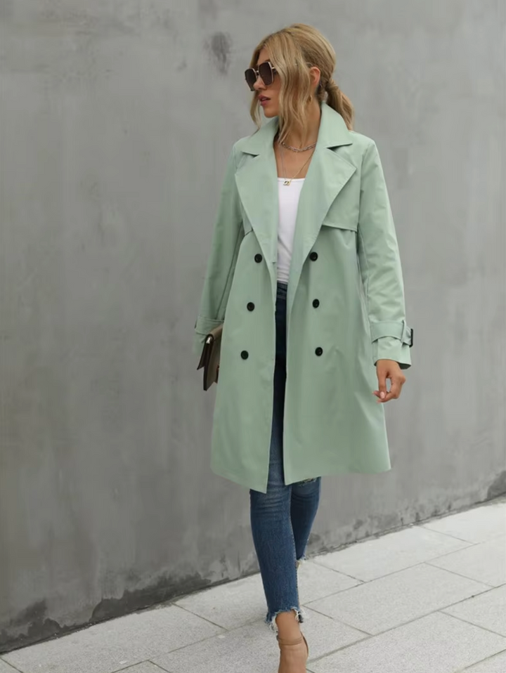 – Langärmliger Lässiger Trenchcoat