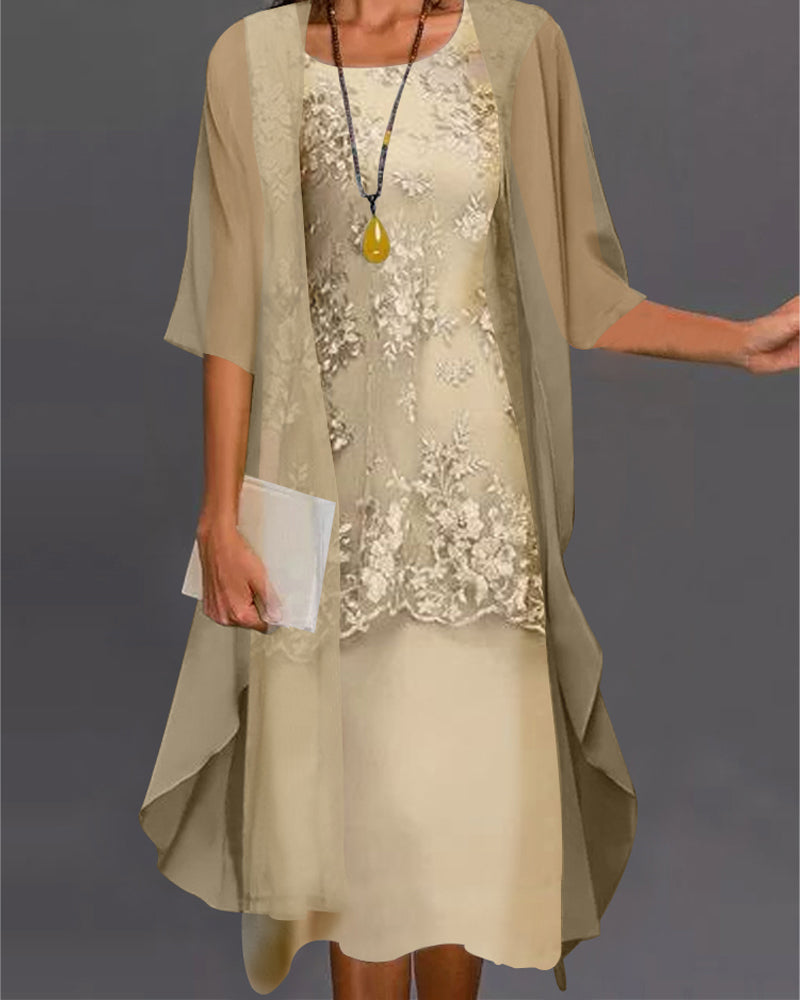 W&W Mode | Zweiteiliges Chiffon Kleid
