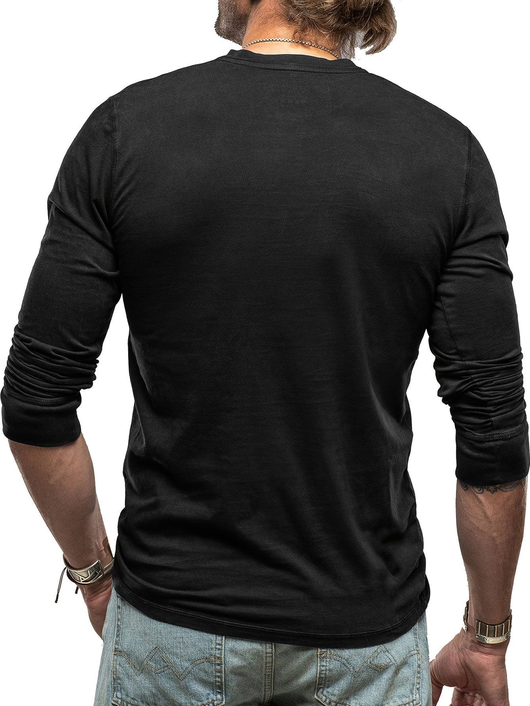 W&W Mode | Langarm Henley Hemd im Vintage Stil für Herren