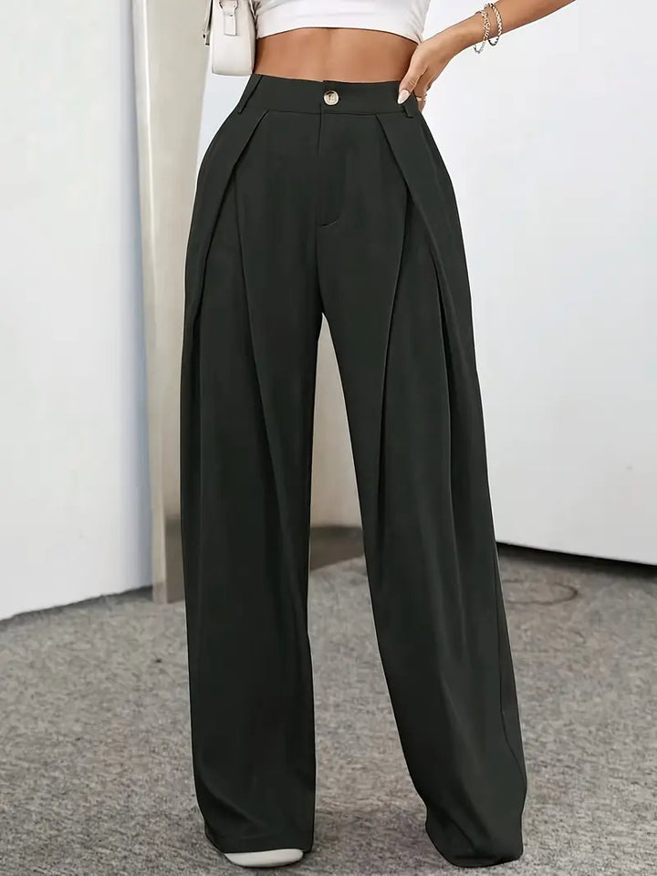 W&W Mode | Schicke Herbst Hohe Taille Plissee Hose für Frauen