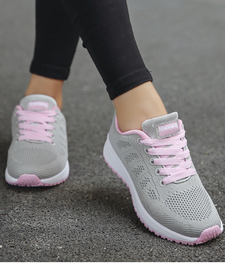 W&W Mode Damen Komfort-Sneaker mit Mesh-Obermaterial und Schnürung