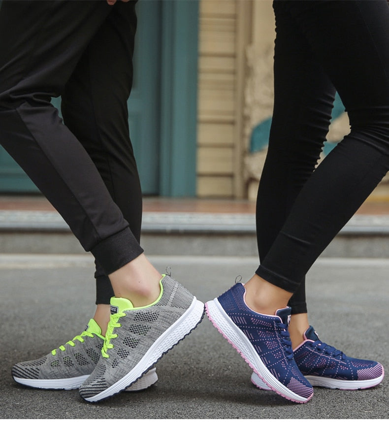 W&W Mode Damen Komfort-Sneaker mit Mesh-Obermaterial und Schnürung