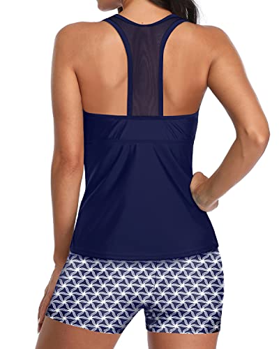 W&W Mode | U-Neck Tankini Satz Mit Mesh Racerback Und Boyleg Shorts Für Frauen
