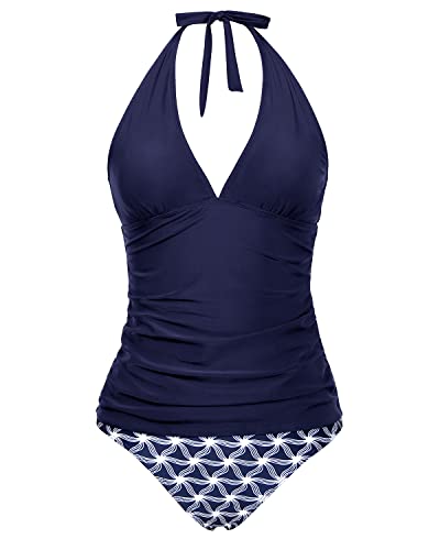 W&W Mode | Damen Sexy V-Ausschnitt Halter Tankini Oberteil Mit Bikini Unterteil
