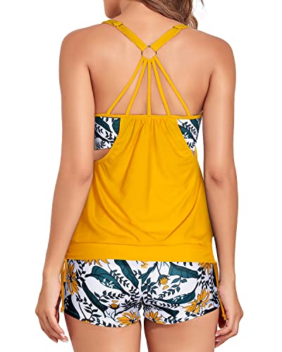 W&W Mode | Push up Damen Tankini Badeanzug Zwei Teile Bauchkontrolle Badeanzüge