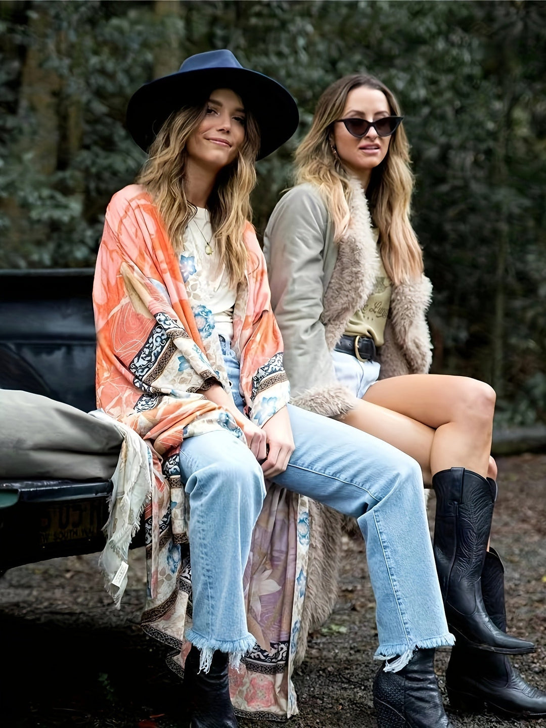 W&W Mode | Bedruckter, Vom Kimono Inspirierter, Stylischer Strandüberwurf